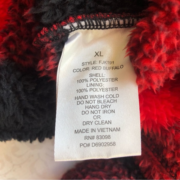 CI SONO Los Angeles Black/Red Checkered Flannel Fleece Jacket Women’s Size XL - Picture 9 of 16